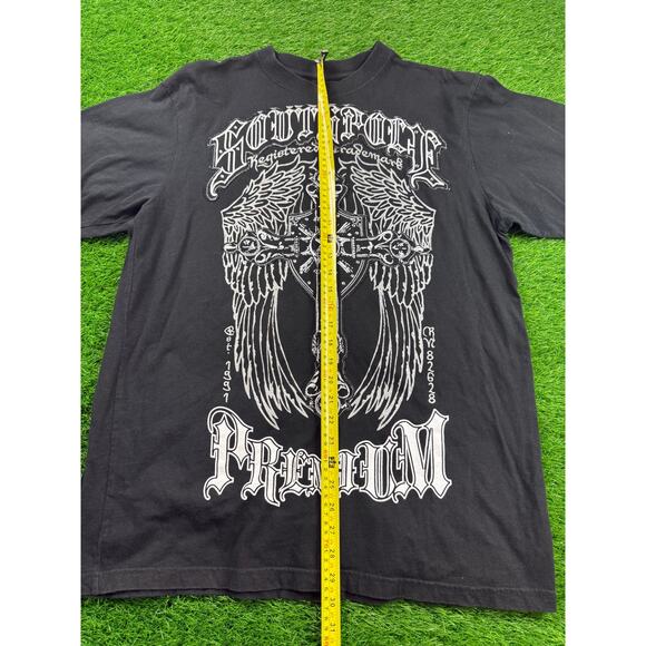 Southpole Premium Graphic T-Shirt Mens L Black Winged Cross Gothic Streetwear - Picture 4 of 7